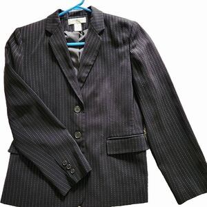 Vintage Pinstripe Career Judith Hart Black Blazer 90s Size 8P Lined